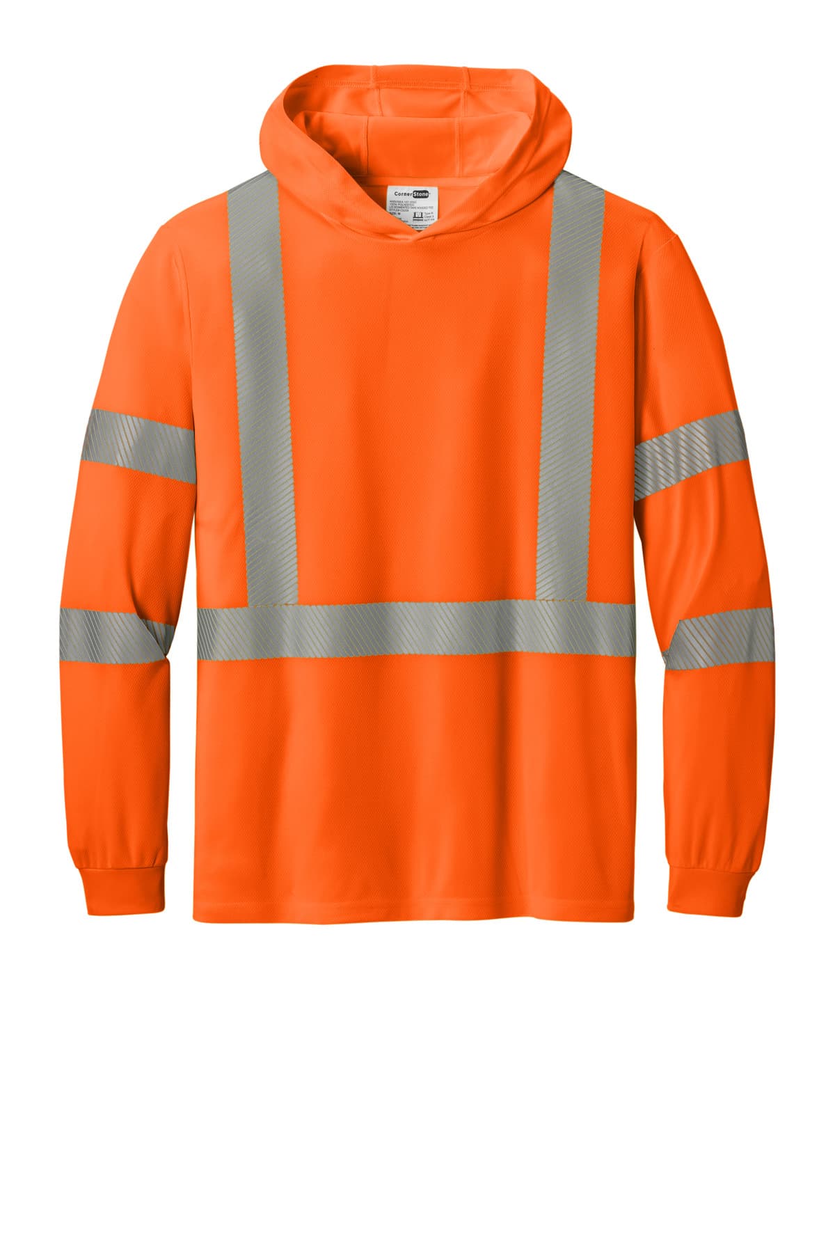 CornerStone ANSI 107 Class 3 Long Sleeve Segmented Tape Hooded Tee