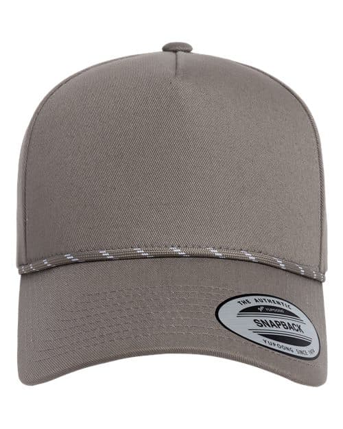Retro Cotton Blend Five-Panel Rope Cap