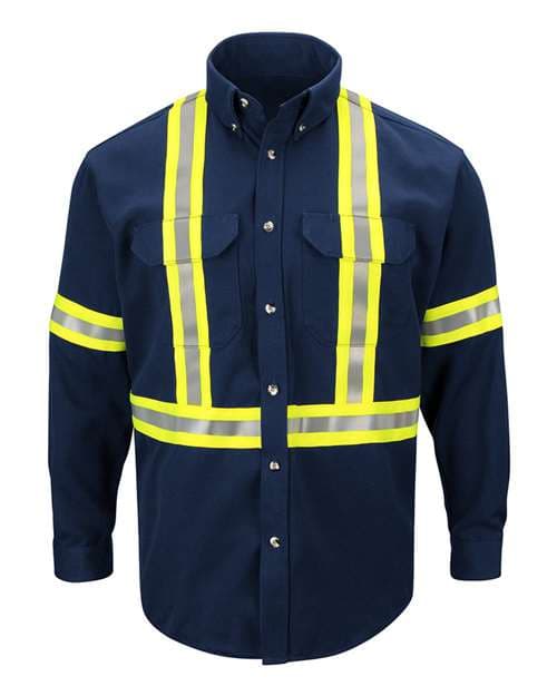 Men's Dress Uniform Shirt with CSA reflective trim - EXCEL FR® ComforTouch